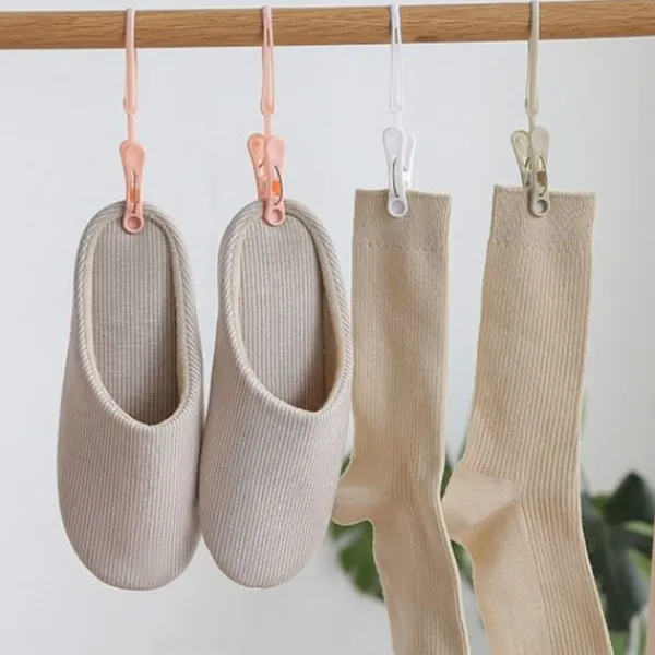 Tvättillbehör-12 st Plast Klädnypor Handduksklämma Torkning Klädförvaring