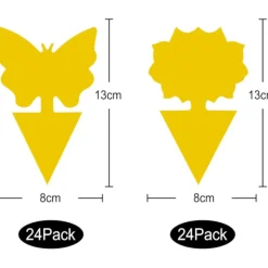 Skadedjur & Insekter-48 st Plug-in Flugfångstplattor Gula Klistermärken Växtskydd Mot Bladlöss, Bladflugor och Skadedjur, Perfekt för Plan