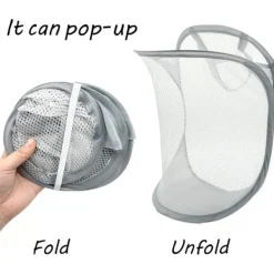 Tvättillbehör-2 st Pop Up Tvättkorg Fällbar Tvättpåse Hängande Leksaksförvaring Organizer med Handtag