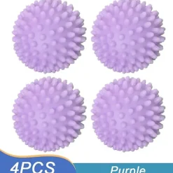 Tvättillbehör-4 st PVC torkbollar återanvändbara tvättbollar tvättmaskin torkning tygmjukgörare boll för hem kläder rengöringsverktyg tillbehör