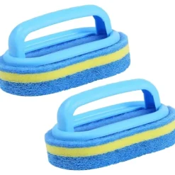 Svampar & Dukar-2 st Rengöringsborstar, Förtjockad Badkar Rengöringssvamp, Badrum Rengöringssvamp, Rengöringssvampborste med Handtag för Kök