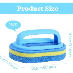 Svampar & Dukar-2 st Rengöringsborstar, Förtjockad Badkar Rengöringssvamp, Badrum Rengöringssvamp, Rengöringssvampborste med Handtag för Kök