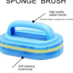 Svampar & Dukar-2 st Rengöringsborstar, Rengöringssvamp för Badrum, Rengöringssvamp för Kök Badkar Bad Toalett Vägg Golv Kakel Skrubbborste med Handtag