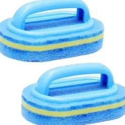 Svampar & Dukar-2 st Rengöringsborste, Rengöringssvamp för Badrum, Rengöringssvamp för Kök Badkar Toalett Vägg Golv Kakel Skrubberborste med Handtag