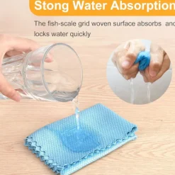 Svampar & Dukar-10 st rengöringshanddukar glashandduk trasor absorberande skursvamp köksbordstrasa fiskfjällsduk (30*30cm)