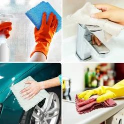 Svampar & Dukar-10 st rengöringshanddukar glashandduk trasor absorberande skursvamp köksbordstrasa fiskfjällsduk (30*30cm)