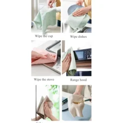 Svampar & Dukar-10 st rengöringshanddukar glashandduk trasor absorberande skursvamp köksbordstrasa fiskfjällsduk (30*30cm)