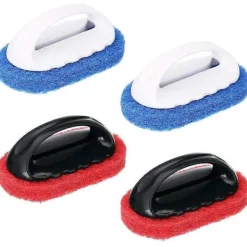 TrueNorth Svampar & Dukar-4 st Rengöringsskrubb med Handtag Kit Slipande Dynor Borste Badkar Kakel Rengöring Svampborste