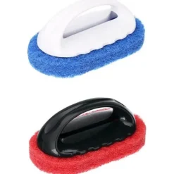 Svampar & Dukar-2 st rengöringsskrubb med handtagssats slipande dynor borste badkar