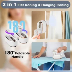 Strykjärn-1 st Resestrykjärn, 1000W Vikbar Handhållen Mini Ångstrykjärn, 180° Roterande Handtag Strykjärn