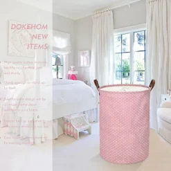 Tvättillbehör-1 st (Rosa) Stor Organiseringskorg för Klädförvaring, Dragkedja