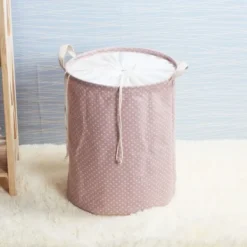 Tvättillbehör-1 st (Rosa 35x45) 18-tums stora organiseringskorgar för klädförvaring, tvättkorgar med dragsko, hopfällbar tvättpåse, hopfällbar stor kapacitet