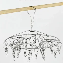 Tvättillbehör-1 st Rund Stjärnformad Hängare Strumpor Hängställ Underkläder Torkställ Multi-användning Tvättställ för Hemmet (32 Klämmor)