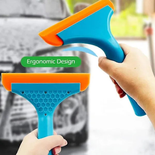 Fönsterrengöring-3 st Silikonfönsterskrapa, 5,9" Blad Duschskrapor Bilfönsterrengörare Silikonglas Rengöringsdukar för Glasdörrar