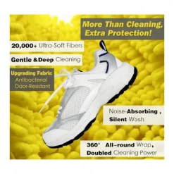 Tvättillbehör-2 st Skotvättmaskinpåse, tvättmaskin- och torktumlartvättväska för skor, återanvändbar skorengöringspåse för sneakers, mikrofiberinsida