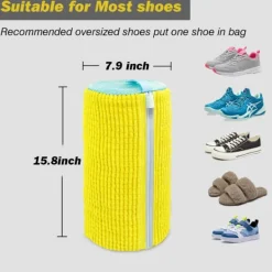 Tvättillbehör-2 st Skotvättmaskinpåse, tvättmaskin- och torktumlartvättväska för skor, återanvändbar skorengöringspåse för sneakers, mikrofiberinsida
