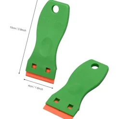 Fönsterrengöring-2 st Skrapor, Keramikhällsskrapa Glasskrapa med 100 Plastskrapor, för Borttagning av Etiketter, Lim, (Grön)