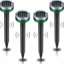 Skadedjur & Insekter-4 st Solcellsdrivna Mullvadsskrämmare, Ultraljudsskrämmare