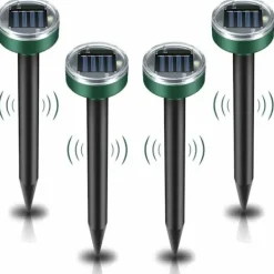 Skadedjur & Insekter-4 st Solcellsdrivna Mullvadsskrämmare, Ultraljudsskrämmare