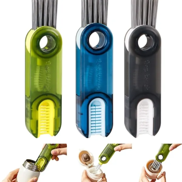 Fönsterrengöring-3 st spårrengöringsborste, springrengöringsborste, fönstergap rengöringsborste för döda hörn, hård skurborste, badrum kök