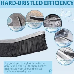 Fönsterrengöring-2 st Städborstar för springor och glipor, tunn borste med hårda borst för rengöring, springor
