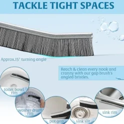 Fönsterrengöring-2 st Städborstar för springor och glipor, tunn borste med hårda borst för rengöring, springor