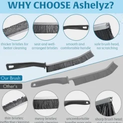 Fönsterrengöring-2 st Städborstar för springor och glipor, tunn borste med hårda borst för rengöring, springor