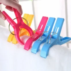 Tvättillbehör-12 st Stora klädnypor - Handduksklämmor - Strandhandduksklämmor flerfärgade