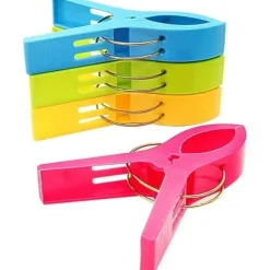 Tvättillbehör-12 st Stora Klädnypor - Handduksklämmor - Strandhandduksklämmor Flerfärgade