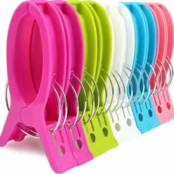 Tvättillbehör-10 st Stora Strandhandduksklämmor för Solstol Stora Klädnypor Chunky Stift för Handduk, Täcken, Badlakan, Filt, Kläder, Slitstarka Klämmor