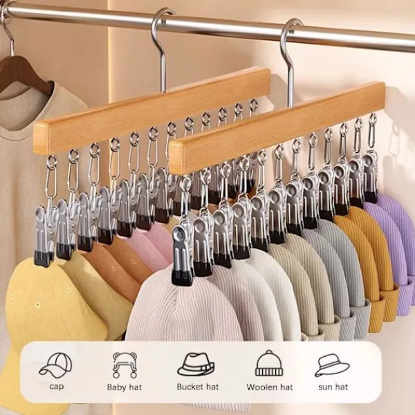 Tvättillbehör-2 st strumptorkar, klädställning i trä, vindtät klädställning med 10 klämmor för strumpor, underkläder, hattar, halsdukar, handdukar, innersulor