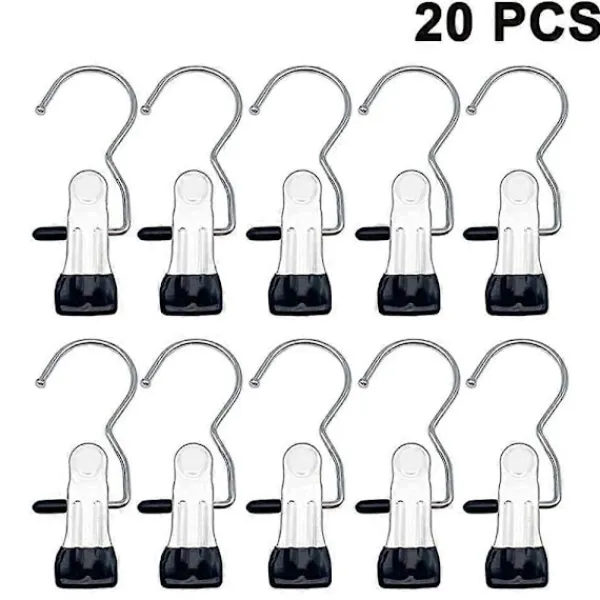 Tvättillbehör-20 st Stövelhängare Klämmor, Tvättkrok Hängande Klädnypor Rostfritt Stål Hängare Hållare Klämmor kompatibla med Strumpor, Handdukar, Underkläder, Hattar, Scarfar, Handdu | Fyndiq