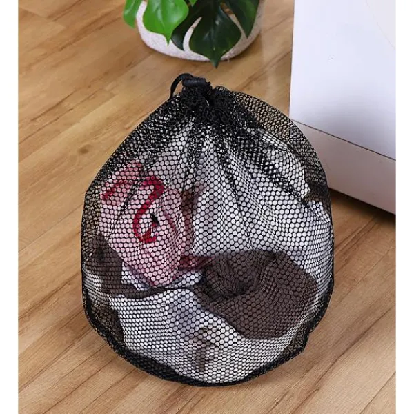 Tvättillbehör-3 st svarta S (35x25 cm) tvättpåsar, tvättpåsar med dragsko R