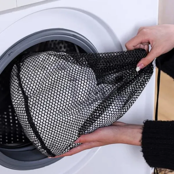Tvättillbehör-3 st svarta S (35x25 cm) tvättpåsar, tvättpåsar med dragsko R