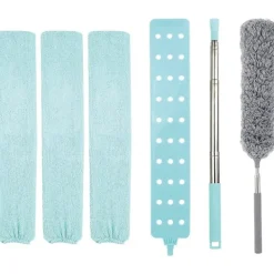 Fönsterrengöring-4 st teleskopiska dammborttagningsverktyg eller borste med 2 tygöverdrag i mikrofiber, handdammsugare, tvättbar, teleskopisk dammsamlare för hushållsbruk | Fyndiq