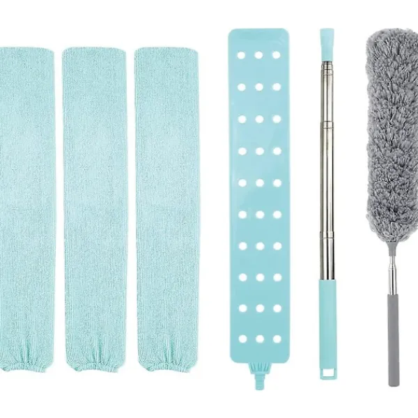 Fönsterrengöring-4 st teleskopiska dammborttagningsverktyg eller borste med 2 tygöverdrag i mikrofiber, handdammsugare, tvättbar, teleskopisk dammsamlare för hushållsbruk | Fyndiq
