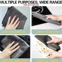 Svampar & Dukar-10 st Tjocka Magiska Rengöringsdukar, Mikrofiber utan Ränder Absorberande Omedelbar Polering Återanvändbar Rengöringsduk