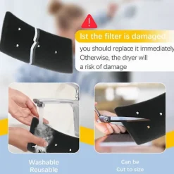 DAO Torktumlare-4 st Torkfilter för Bauknecht Privileg Whirlpool HX 481010716911 Torkfilter Återanvändbart Kondenserande [DB]