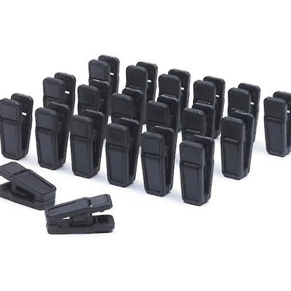 Tvättillbehör-20 st Tunga Klädnypor Plastklädnypor Tvättklädsnålar - FÄRG: Svart