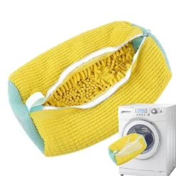 Tvättillbehör-1 st Tvättbar Skoväska i Bomull Tvättnät Fluffiga Fibrer Tar Enkelt Bort Smuts Tvättpåsar Anti-Deformations Skor Kläder Organizer_ry
