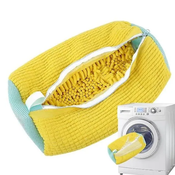 Tvättillbehör-1 st Tvättbar Skoväska i Bomull Tvättnät Fluffiga Fibrer Tar Enkelt Bort Smuts Tvättpåsar Anti-Deformations Skor Kläder Organizer_ry