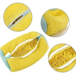 Tvättillbehör-1 st Tvättbar Skoväska i Bomull Tvättnät Fluffiga Fibrer Tar Enkelt Bort Smuts Tvättpåsar Anti-Deformations Skor Kläder Organizer_ry