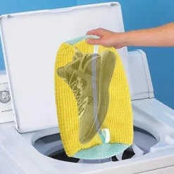 Tvättillbehör-1 st Tvättbar Skoväska i Bomull Tvättnät Fluffiga Fibrer Tar Enkelt Bort Smuts Tvättpåsar Anti-Deformations Skor Kläder Organizer_ry