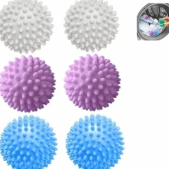 Tvättillbehör-6 st tvättbollar för tvättmaskin, torktumlare, återanvändbara, för rengöring av kläder hemma