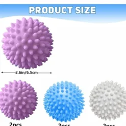 Tvättillbehör-6 st tvättbollar för tvättmaskin, torktumlare, återanvändbara, för rengöring av kläder hemma