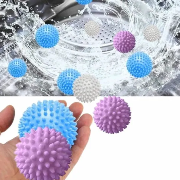 Tvättillbehör-6 st tvättbollar för tvättmaskin, torktumlare, återanvändbara, för rengöring av kläder hemma