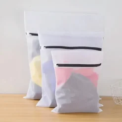 Tvättillbehör-2 st Tvättkassar för underkläder - 30 x 40 cm Vit