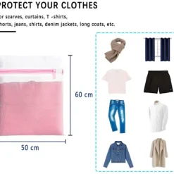 Tvättillbehör-2 st tvättmaskin tvättnät, 50 x 60 cm tvättmaskin