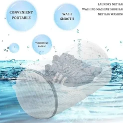Tvättillbehör-2 st tvättmaskinpåsar för skor, tvättpåse för skor, torktumlare, dörrskosnät för känsliga träningsskor, strumpor, behåar