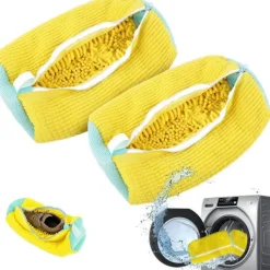 Tvättillbehör-4 st Tvättmaskinpåsar för skor, Tvättpåsar för skor för tvättmaskin och torktumlare, Återanvändbar tvättpåse passar alla skotyper och storlekar